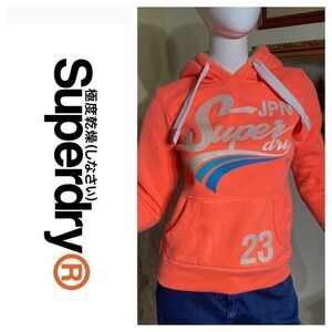 SUPERDRY Vintage Logo Limited Edition Neon Sparkle Hoodie 80’s Retro Style